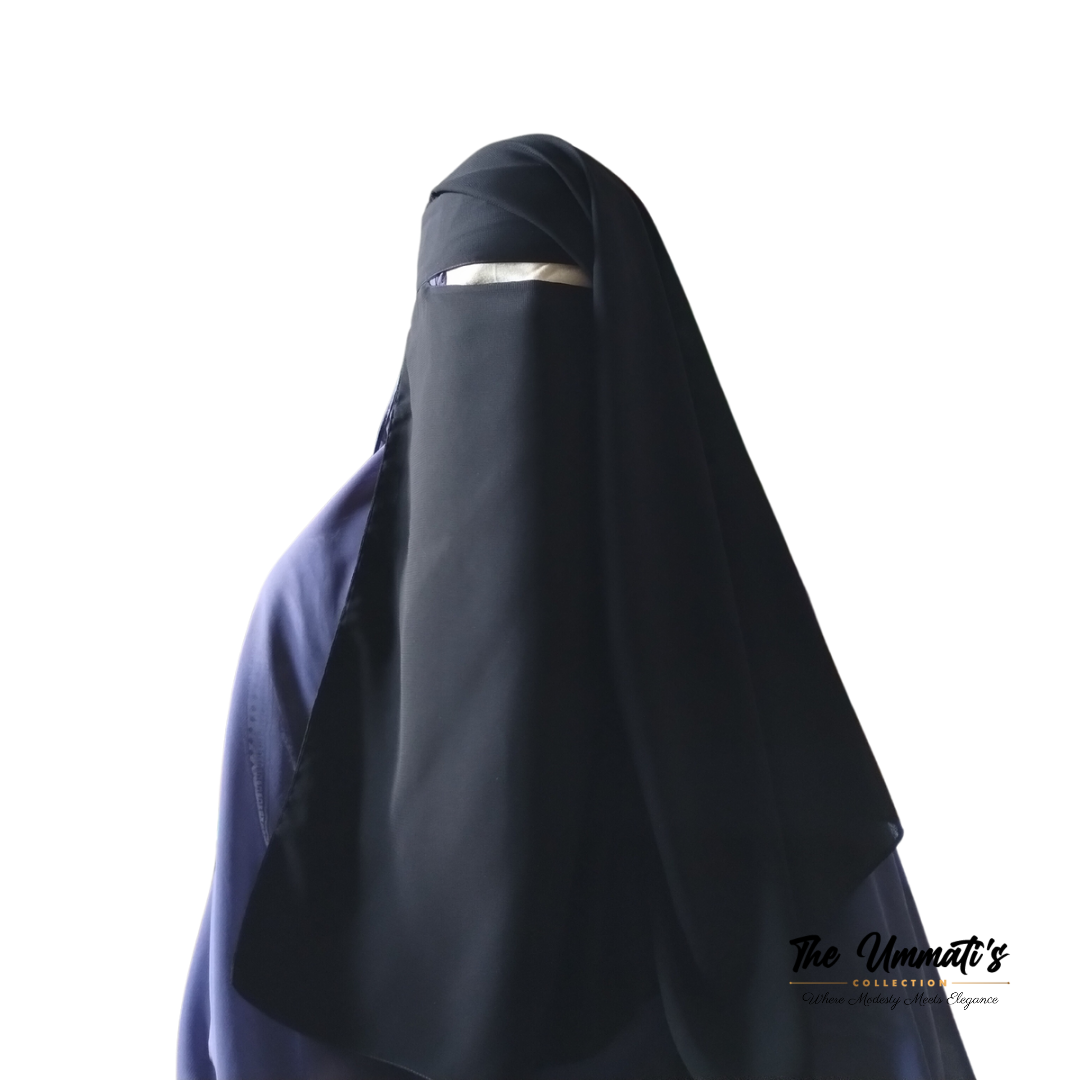 Medium Two layer Niqab - Black