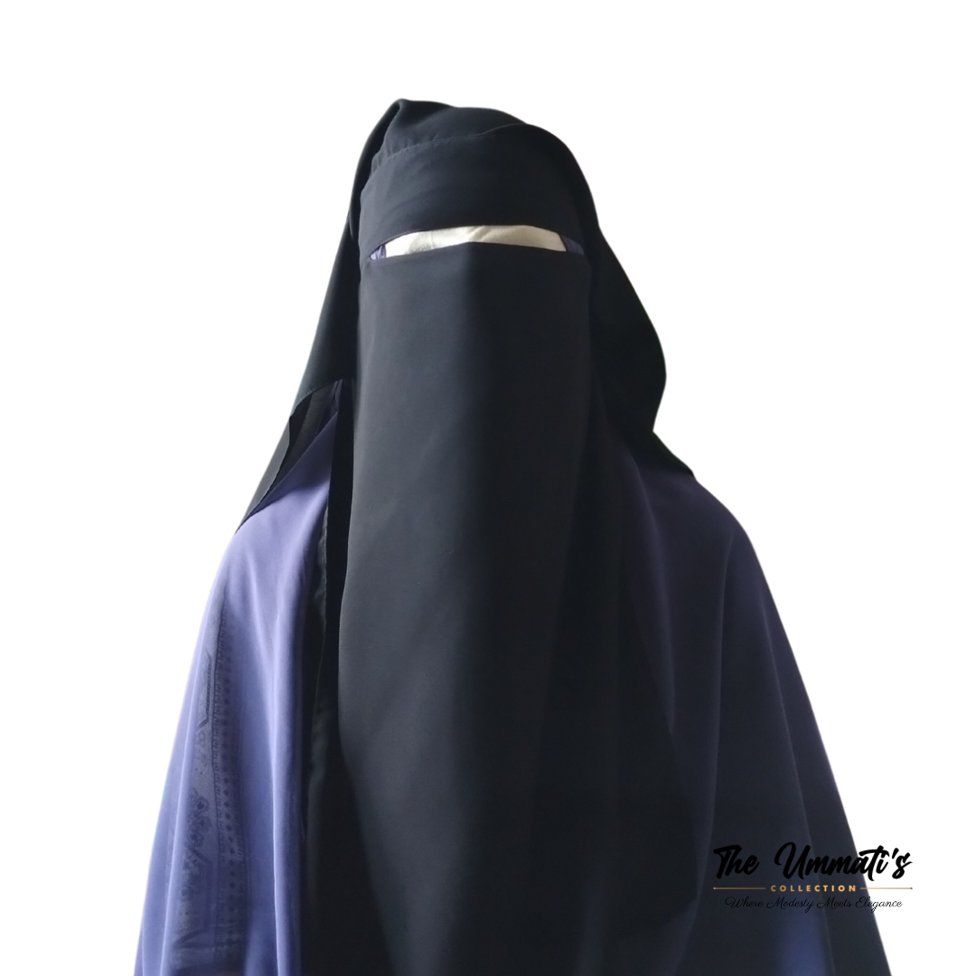 Medium Two layer Niqab - Black