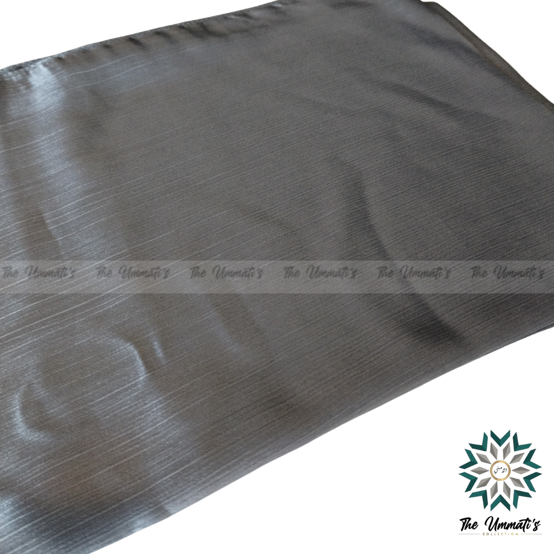 Textured Satin Hijab - Steel