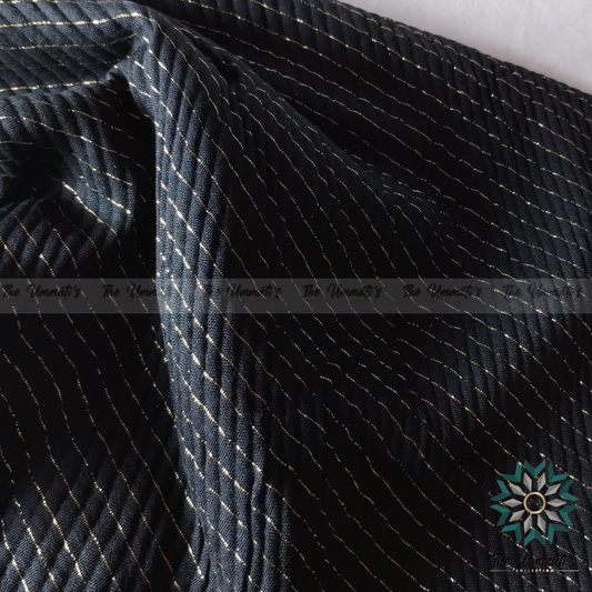 Gold Pinstripe Hijab - Black