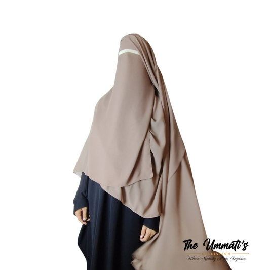 XL Two Layer Niqab - Taupe