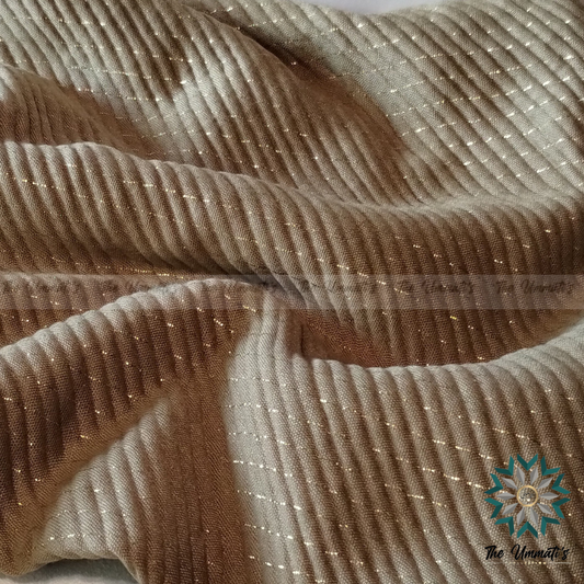 Gold Pinstripe Hijab - Coffee