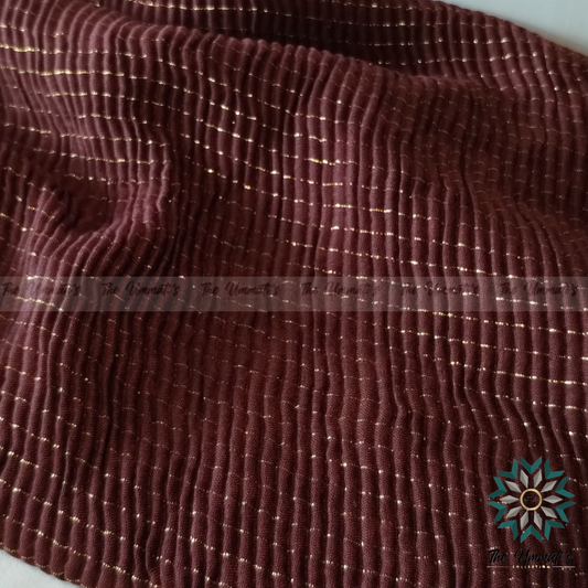 Gold Pinstripe Hijab - Maroon