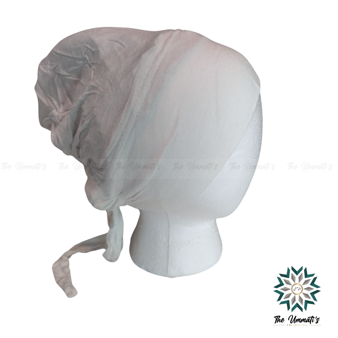 Satin Lined Hijab Undercap - White