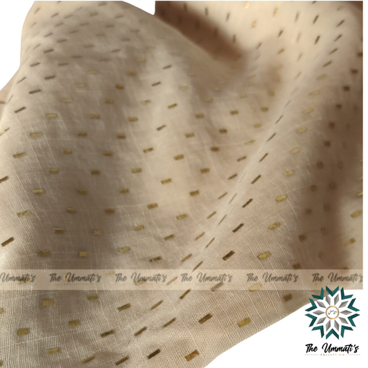 Embossed Gold Hijab - Cream