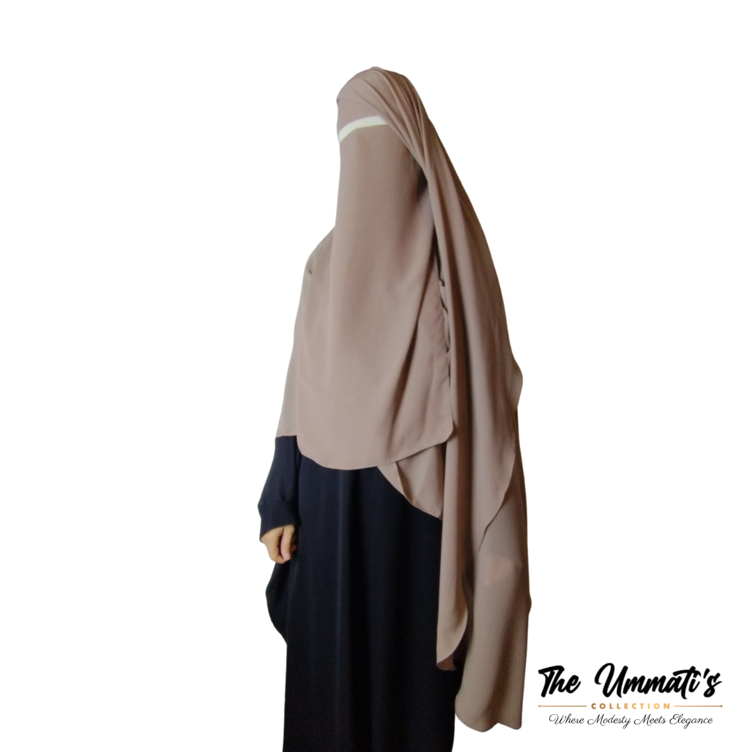 XL Two Layer Niqab - Taupe
