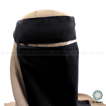 Elastic pull down Single Layer Niqab - Black