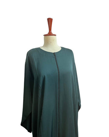 Basic Zipper Abaya Forest - Size 58