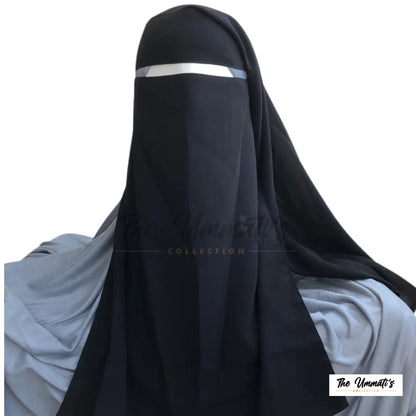 Medium Two layer Niqab - Black