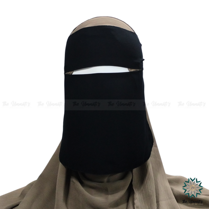 Single Layer Niqab Pinch - Black