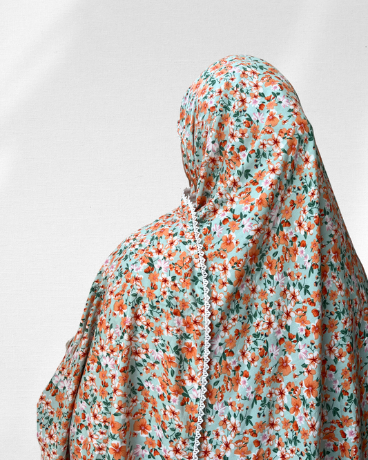 XL Prayer Hijab with Lace (Tropical Grace)