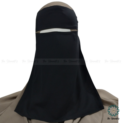 Single Layer Niqab Pinch - Black