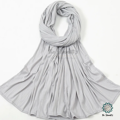 Ribbed Jersey Hijab - Pearl Gray