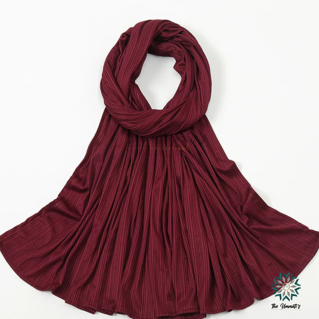 Ribbed Jersey Hijab - Burgundy