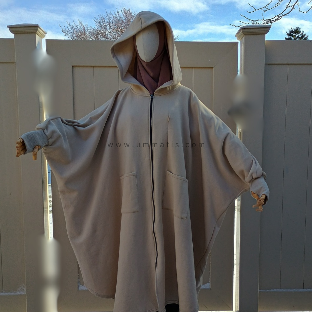 Haya Poncho - Beige Gray