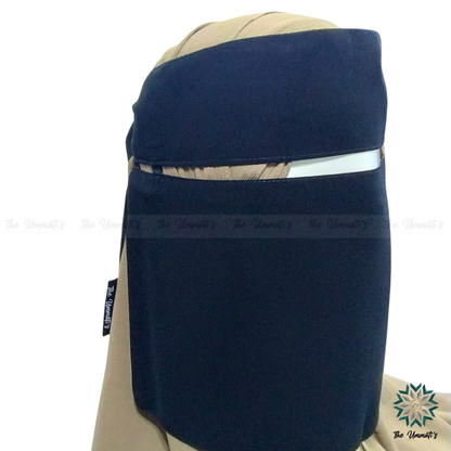 Elastic pull down Single Layer Niqab - Black