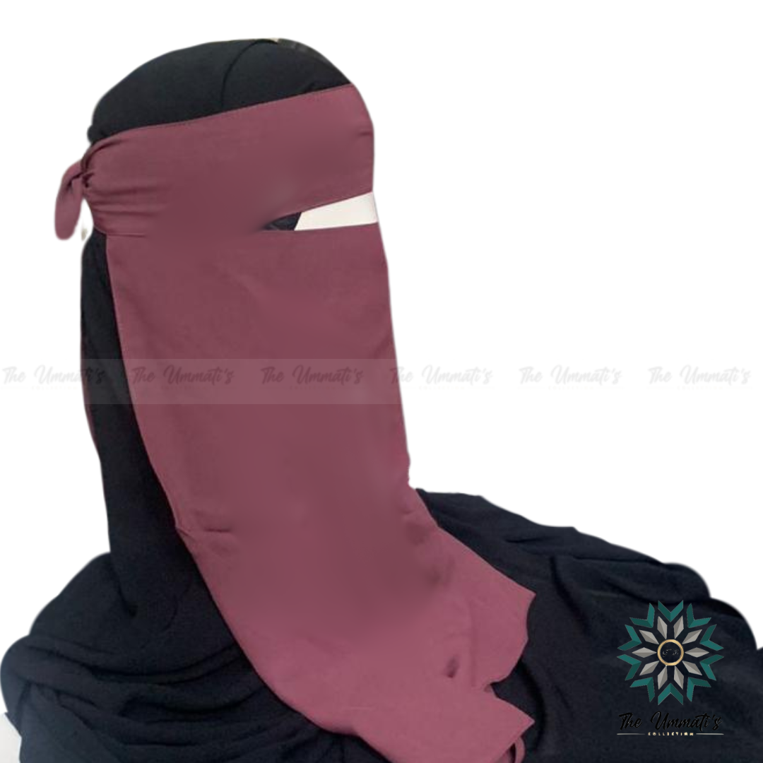 Long Single Layer Niqab - Rose