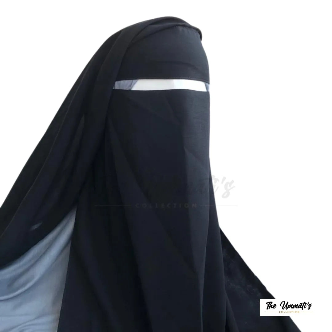 Medium Two layer Niqab - Black