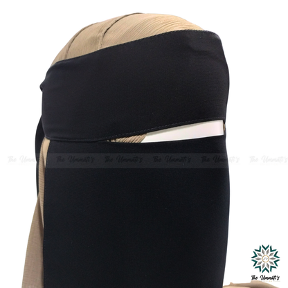 Single Layer Niqab Pinch - Black