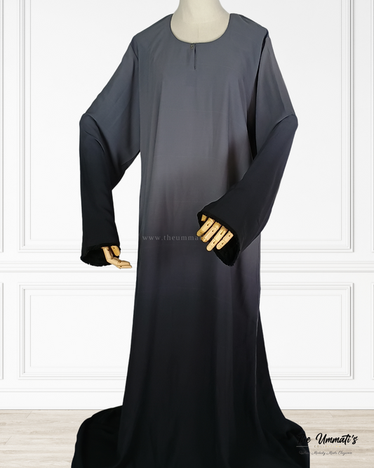 Ombre Abaya - (Charcoal Fade)