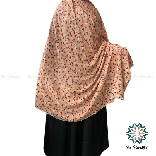 XL Prayer Hijab with Lace (Lotus)