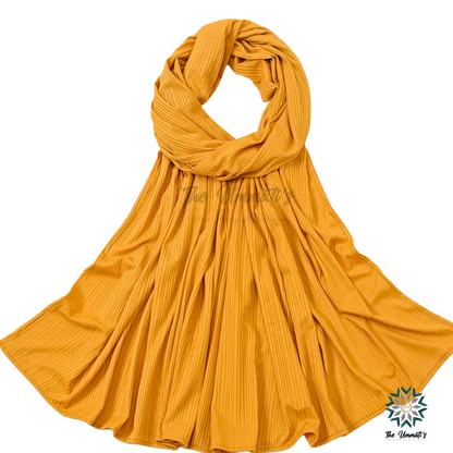 Ribbed Jersey Hijab - Mustard