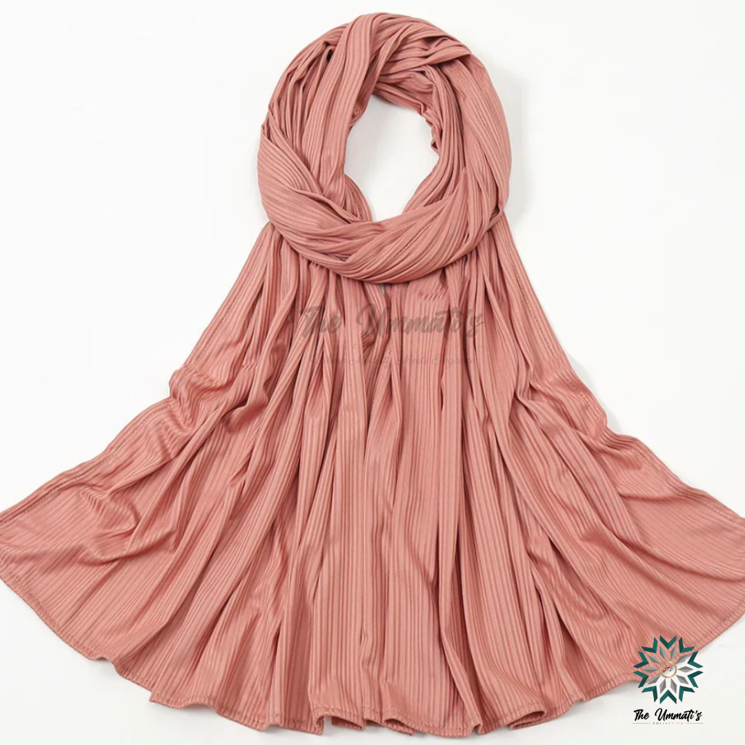 Ribbed Jersey Hijab - Rose