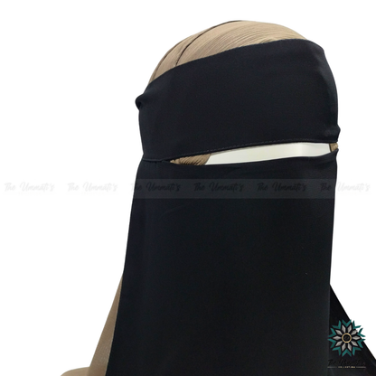 Single Layer Niqab Pinch - Black