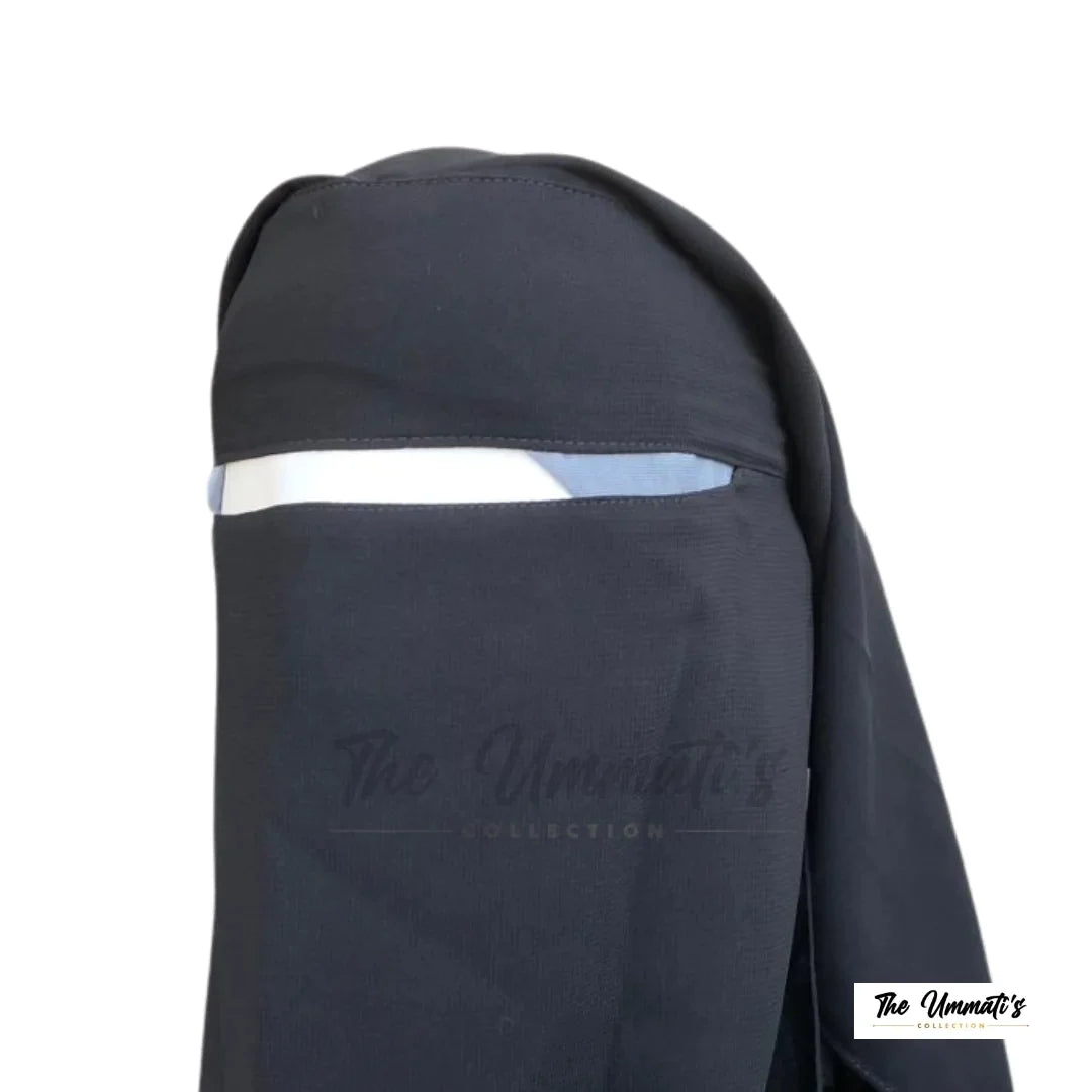 Medium Two layer Niqab - Black