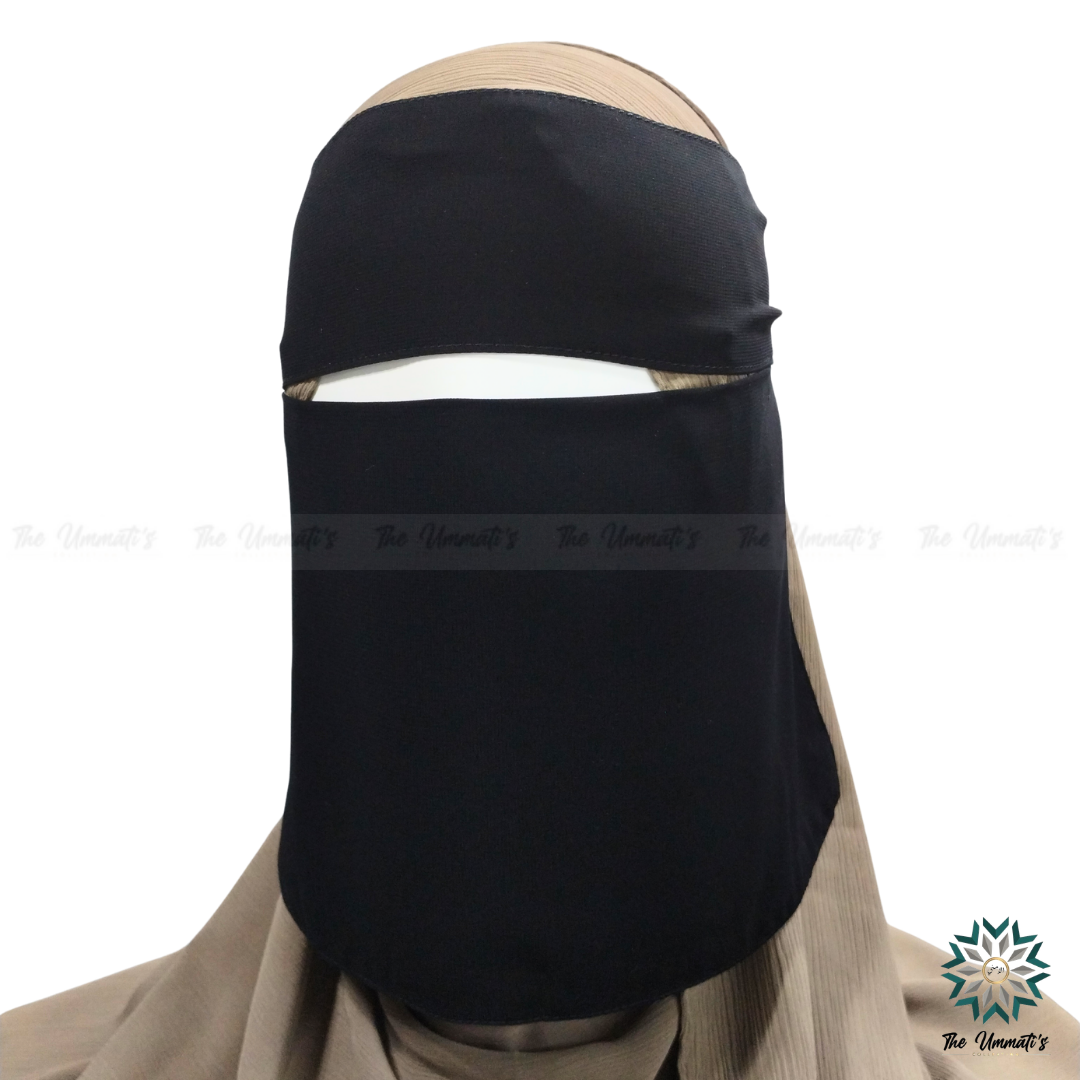 Single Layer Niqab Pinch - Black