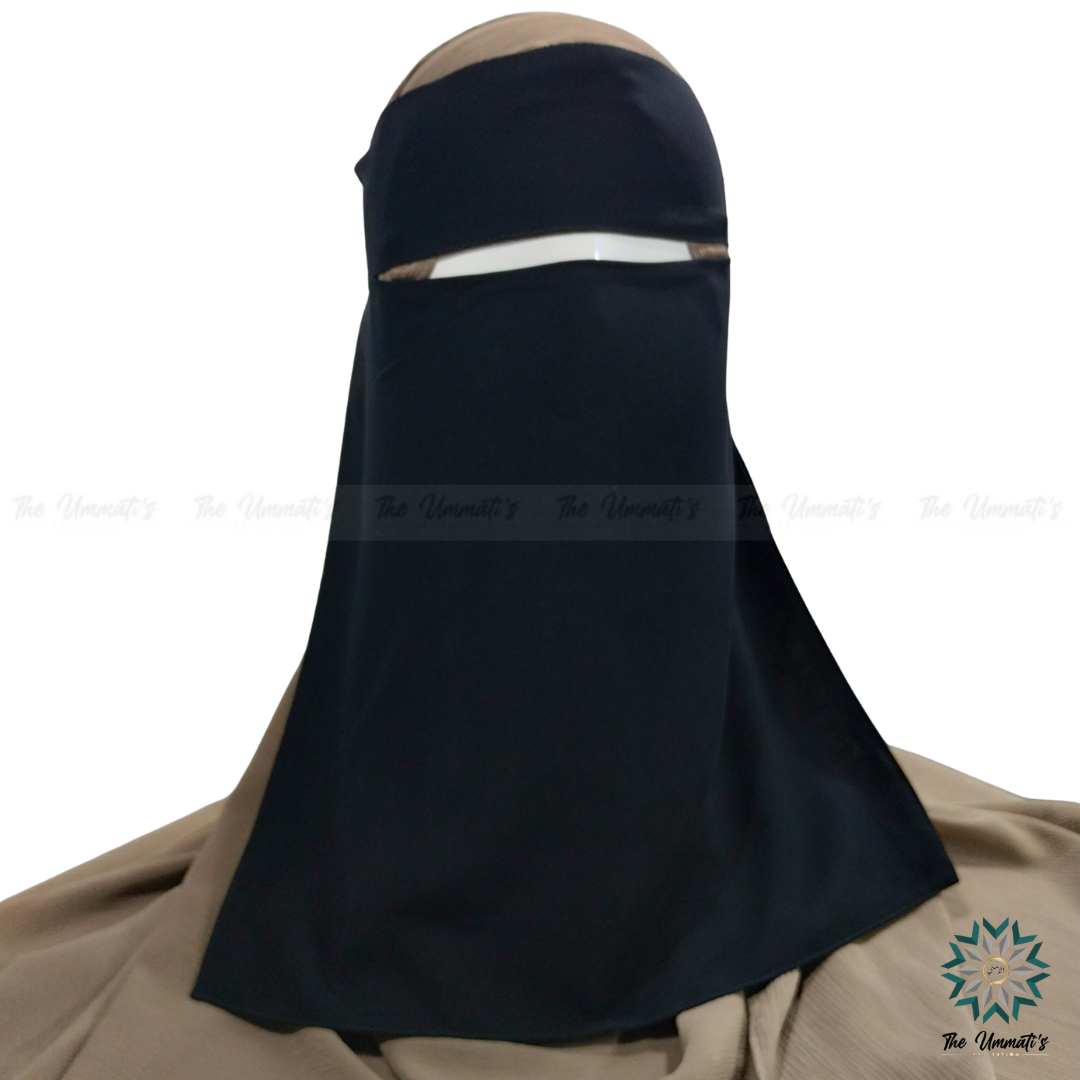 Single Layer Niqab Pinch - Black