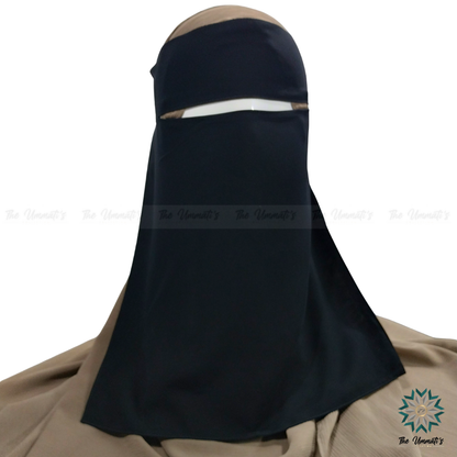 Single Layer Niqab Pinch - Black