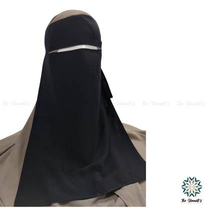 Single Layer Niqab Pinch - Black