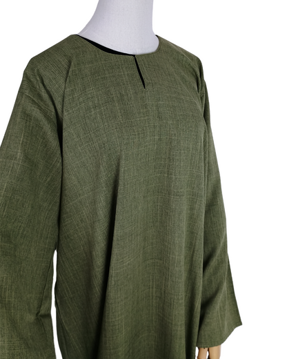 Olive Linen Abaya - Size 56