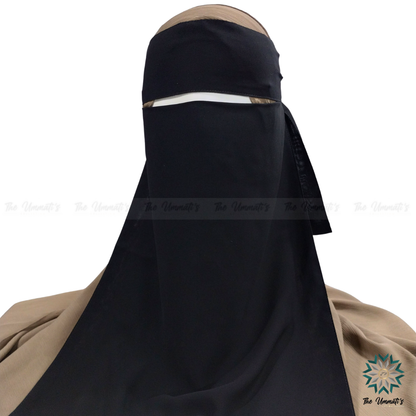 Single Layer Niqab Pinch - Black