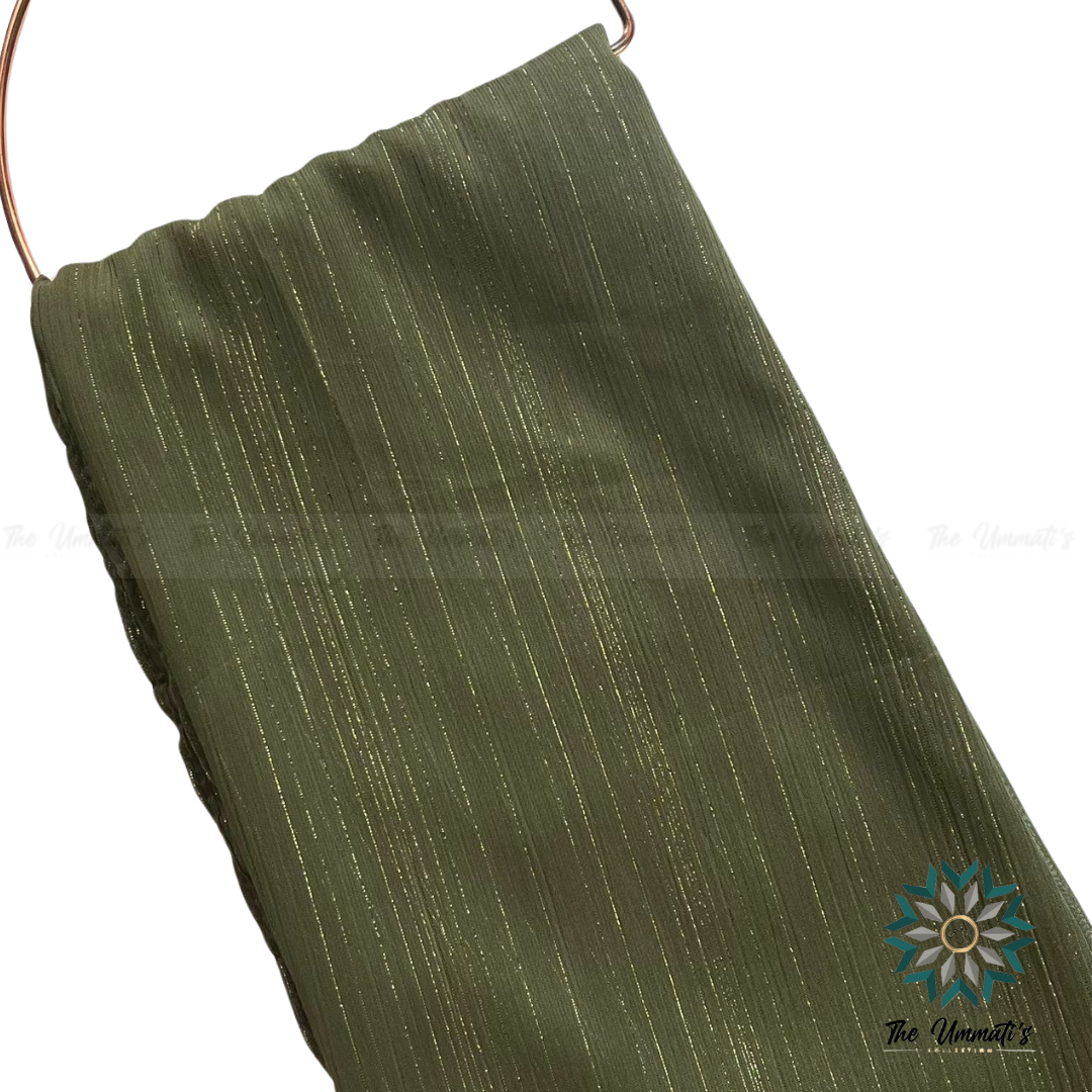 Shimmer Chiffon Hijab - Olive