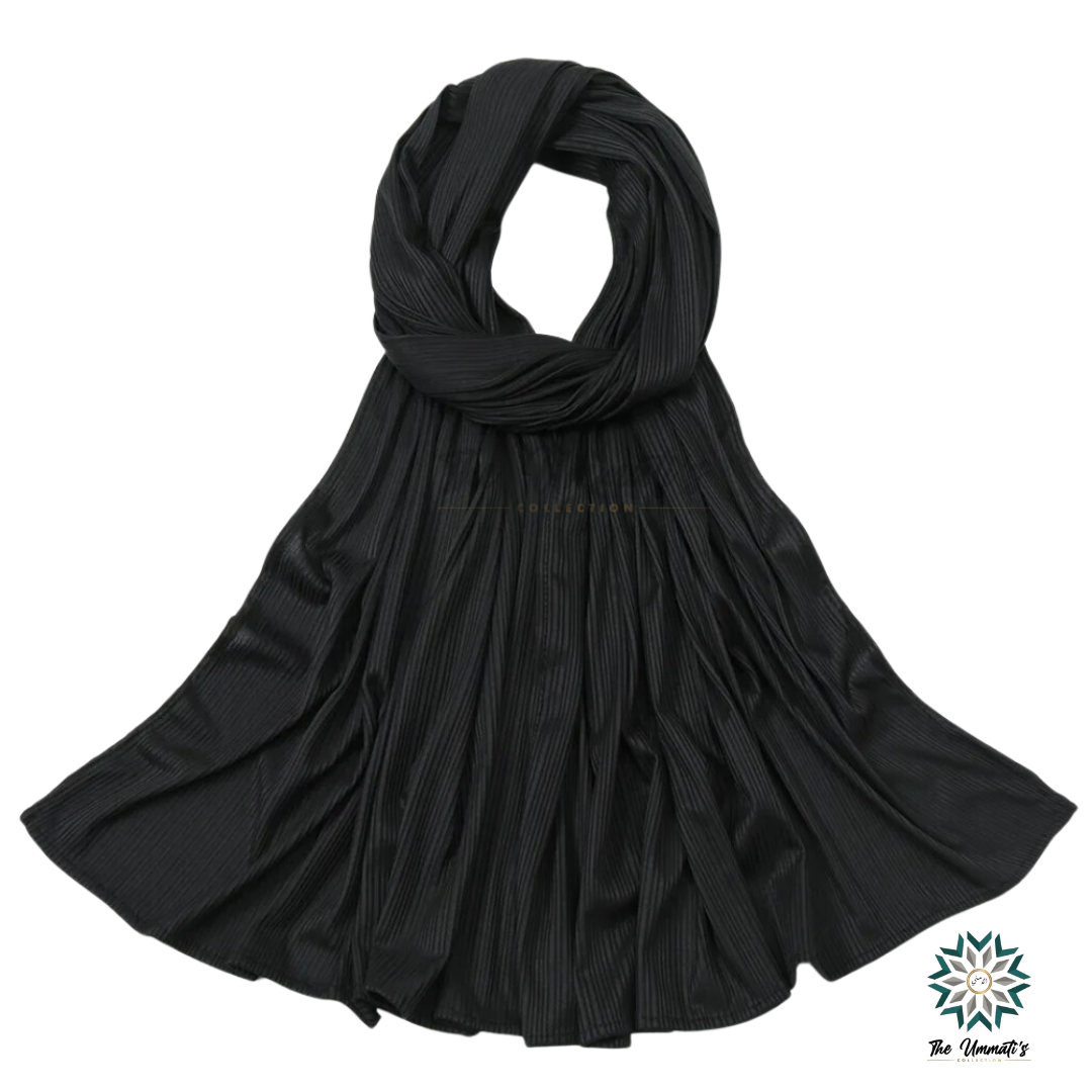 Ribbed Jersey Hijab - Black