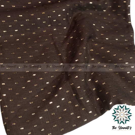 Embossed Gold Hijab - Dark Brown