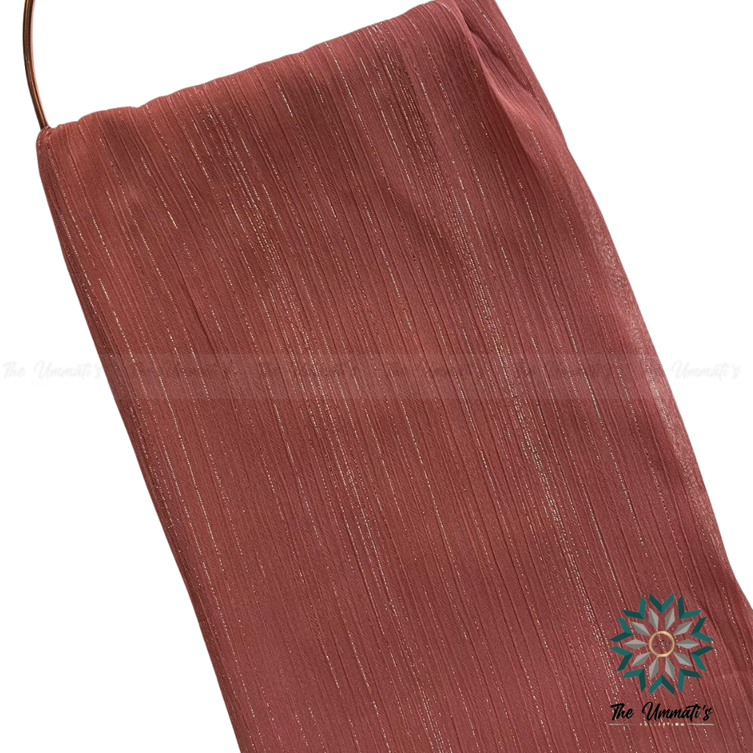 Shimmer Chiffon Hijab - Brick