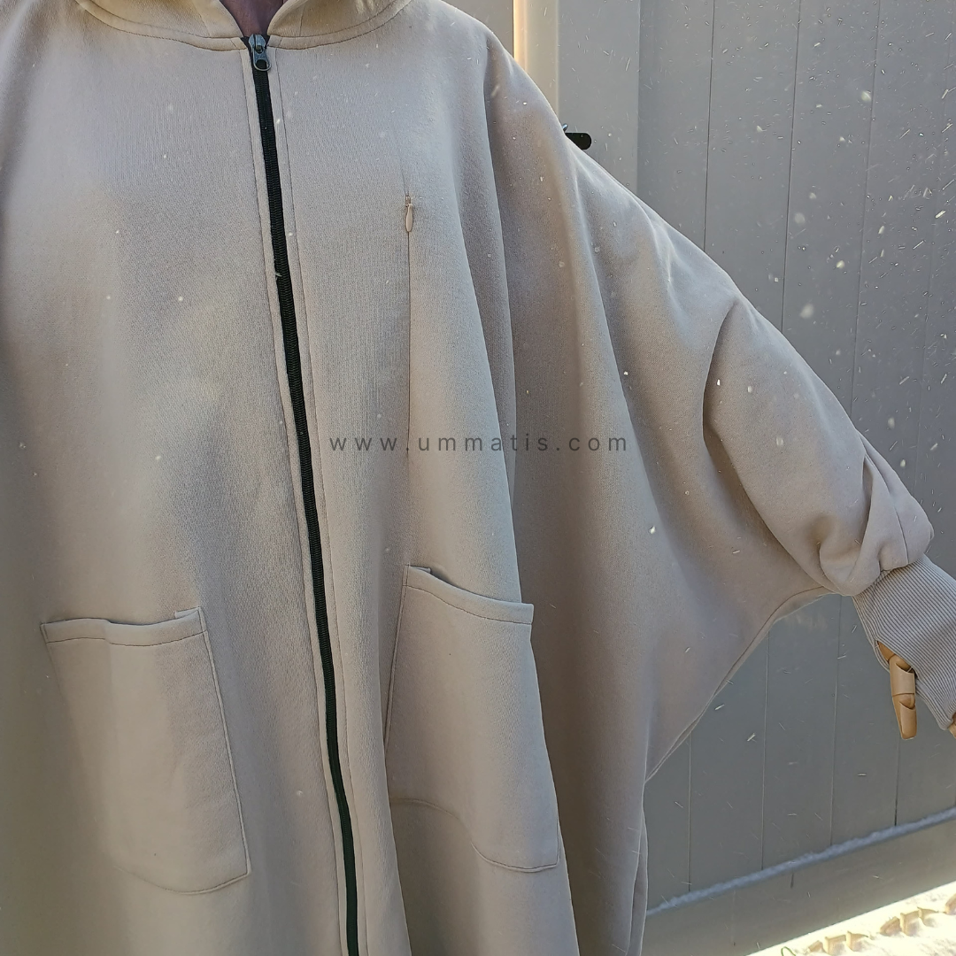 Haya Poncho - Beige Gray