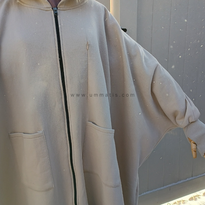 Haya Poncho - Beige Gray