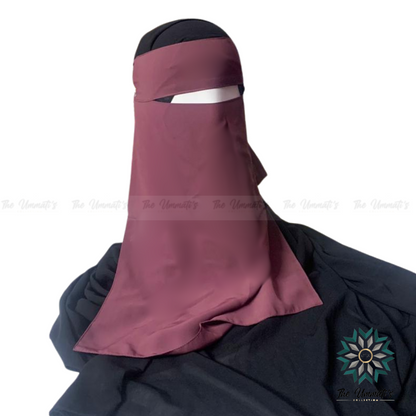 Long Single Layer Niqab - Rose