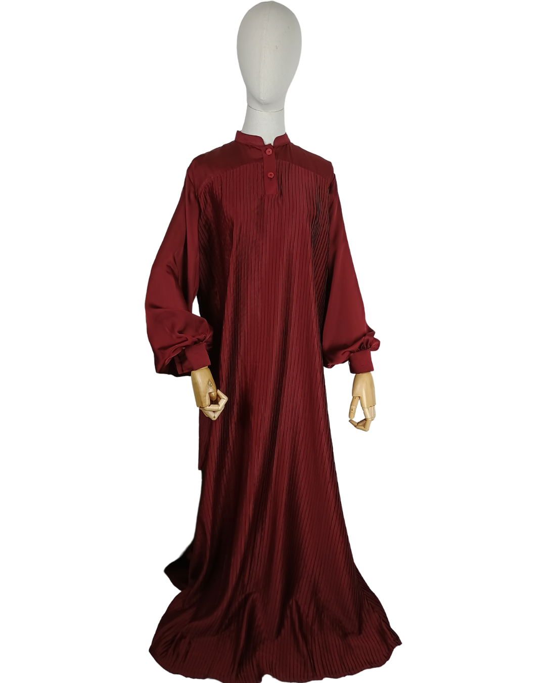 Pleated Maroon Dress - Size 58