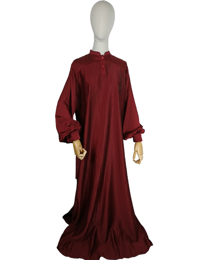 Pleated Maroon Dress - Size 58