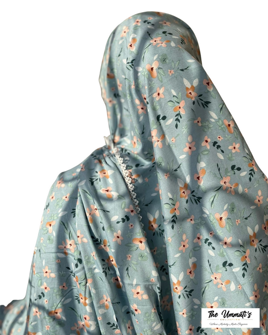 XL Prayer Hijab with Lace (Serene Petals)