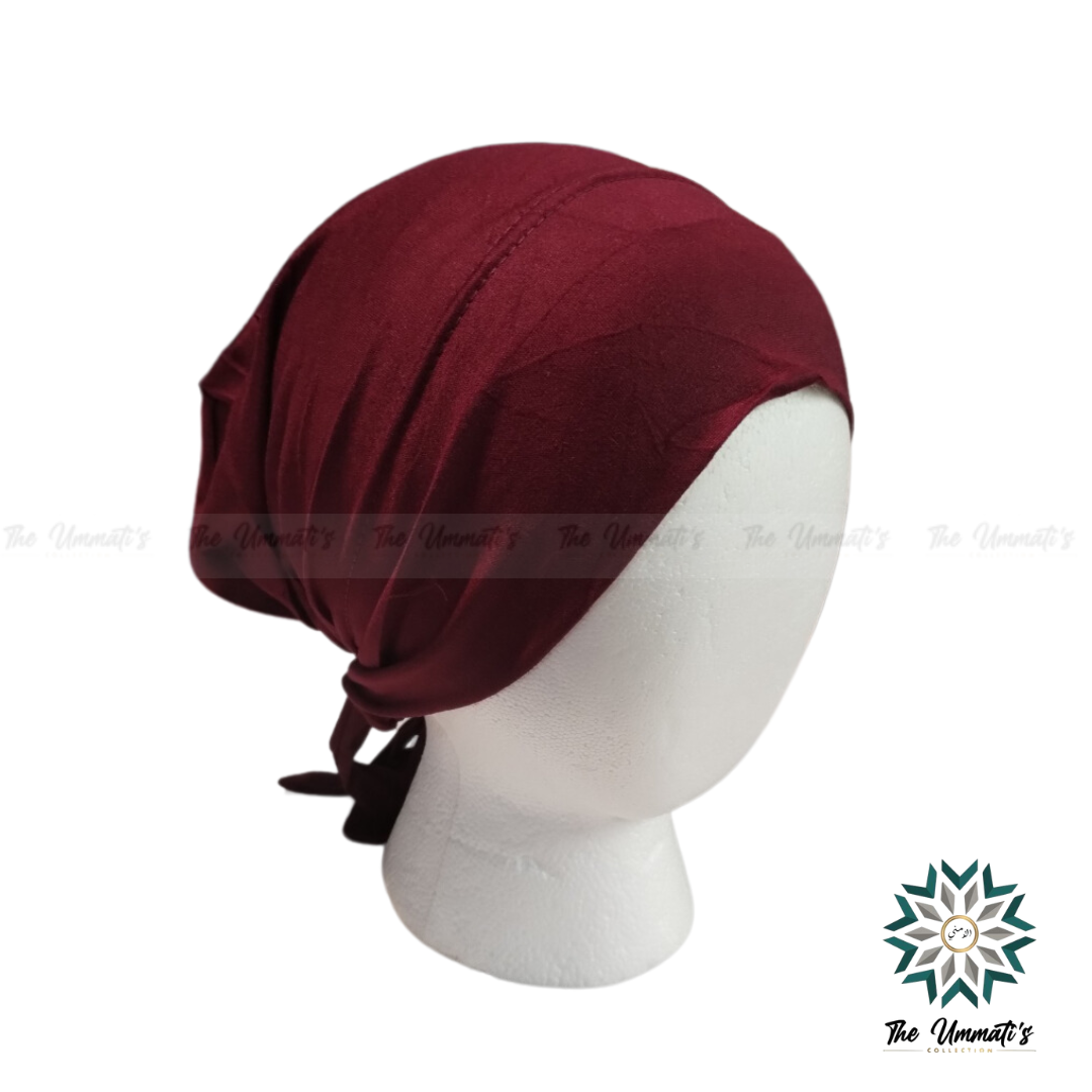 Tie Back Hijab Undercap - Burgundy