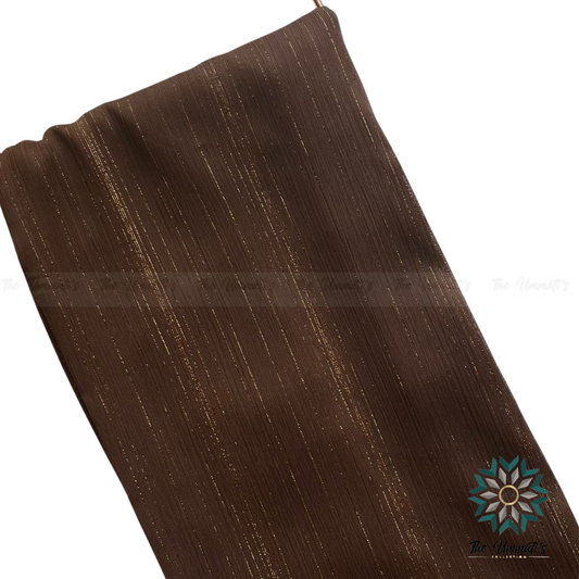 Shimmer Chiffon Hijab - Dark Brown