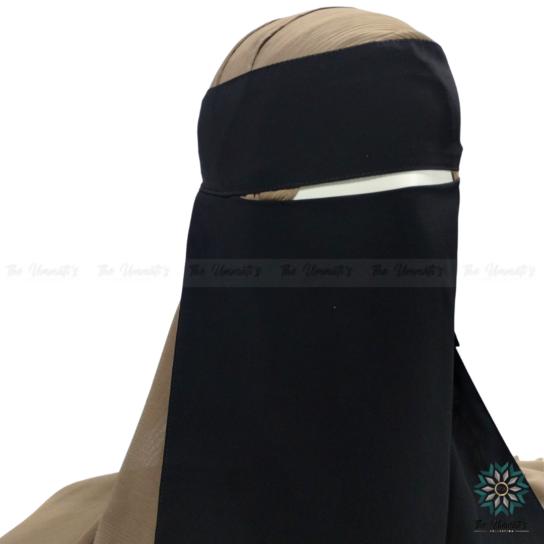 Single Layer Niqab Pinch - Black