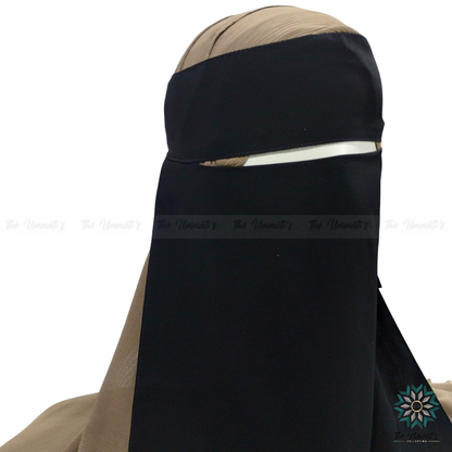Single Layer Niqab Pinch - Black