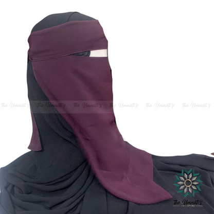 Long Single Layer Niqab - Purple